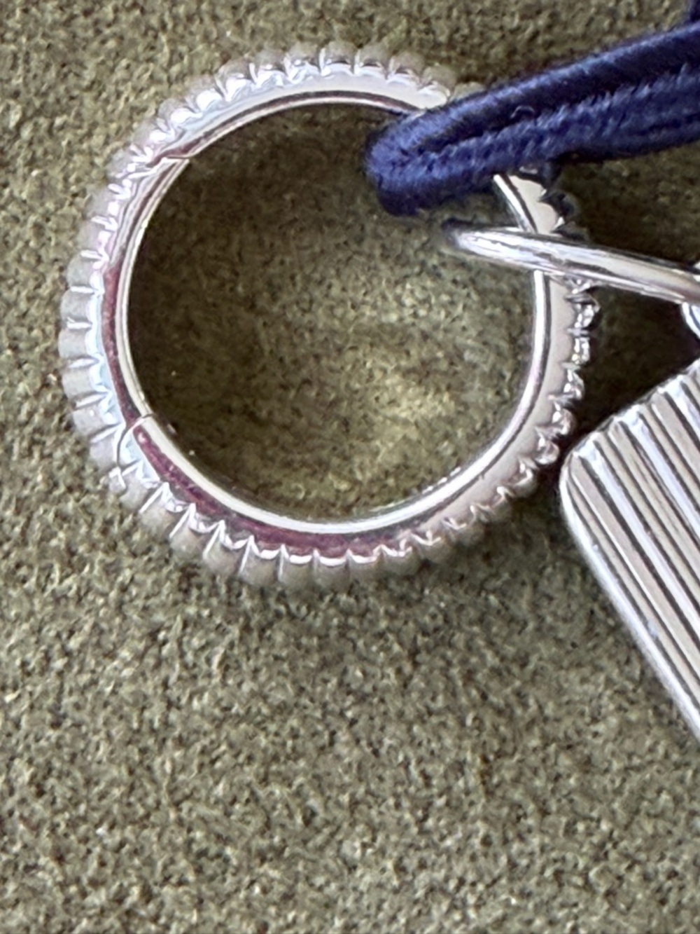 Diamond Rectangle Barre Medallion with Diamond & Removable Silk Cord Necklace - Picture 13 of 16
